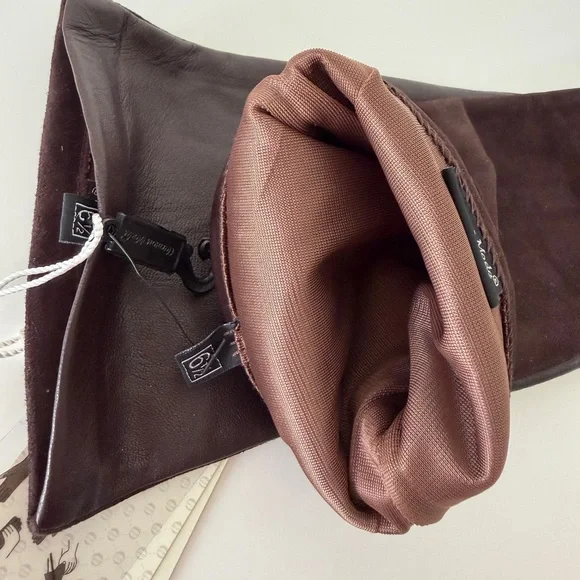NWT Long Leather & Suede Opera Gloves Brown Premium 6.5 - Picture 5 of 9